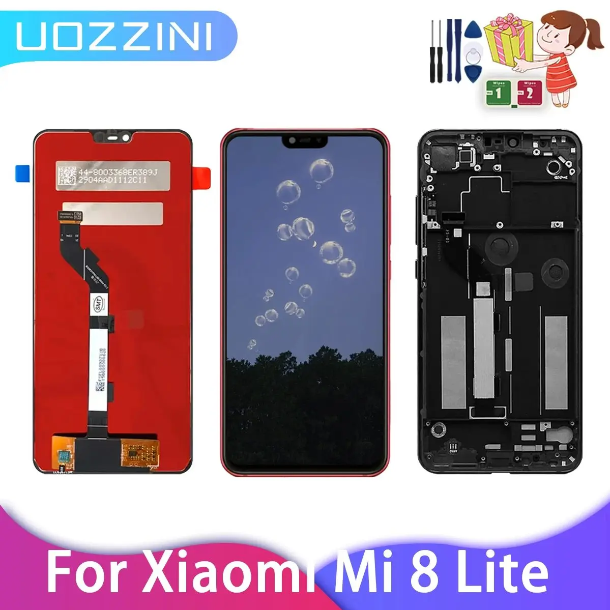 For Xiaomi Mi 8 Lite LCD Display Touch Screen Digitizer Assembly NO/With Frame For Xiaomi Mi8 Lite Mi 8X LCD Tested