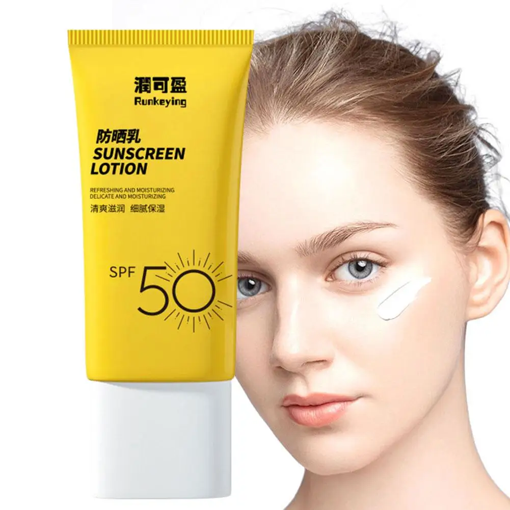 1/2PCS Moisturizing Sunscreen Cream SPF 50+ Anti-UV Sunblock Cream Concealer Face Protection Body Lotion Long Lasting Waterproof