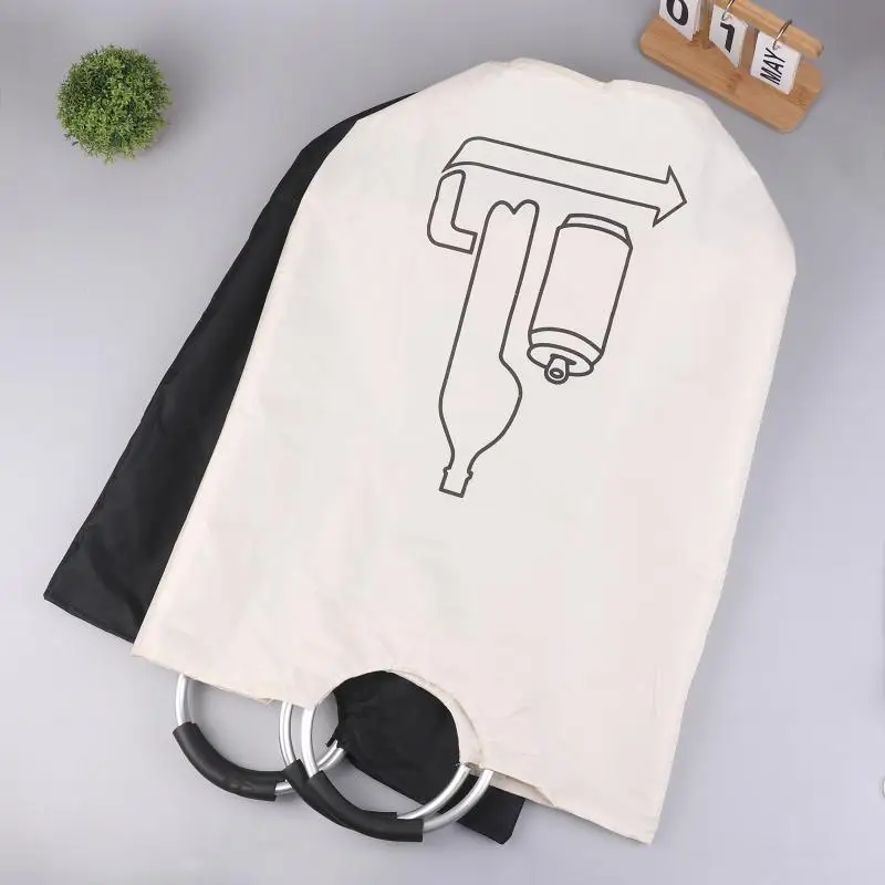 Panier de rangement pliable pour bouteilles vides avec poignée en aluminium, sac collecteur de bouteilles d'eau usée 90L, bac de recyclage pliable