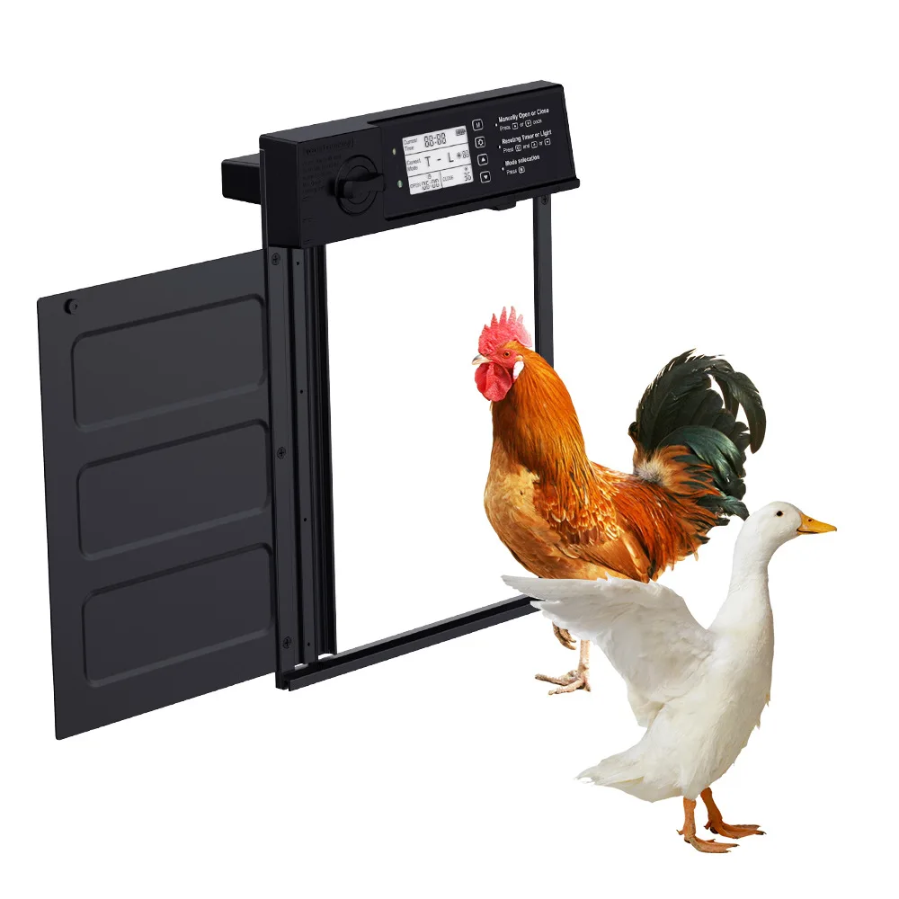 

Automatic Chicken Coop Door with Timer Sensor Chicken Door Solar Rechargeable Reable Chicken Door with Remote Control