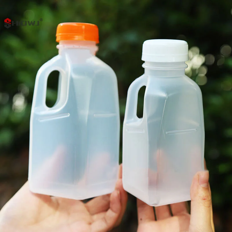 320/500ml Transparent Kids Water Bottle Plastic Juice Bottle PET Milk Beverage Bottle With Lid Camping Hiking Drinkware