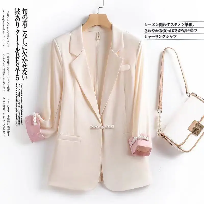 All-Matched Women's T Office Lady Casual Fashionable Long Sleeved Decoration Temperament Business Elegant Jacket Outwear