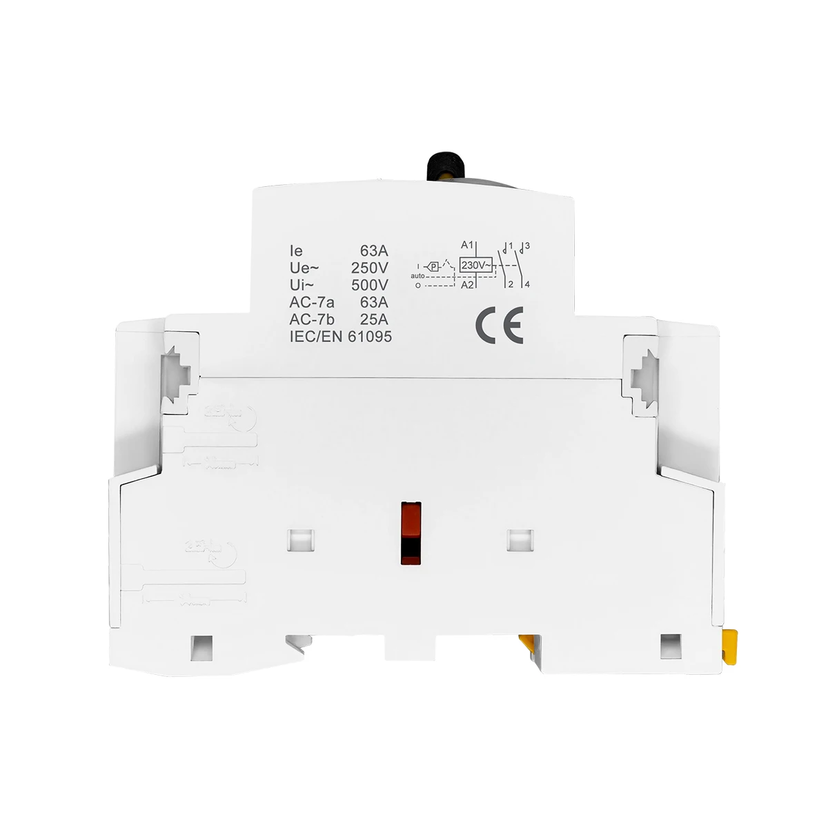 TOMZN TOCT1 2P 63A 220V/230V 50/60Hz Din Rail Household AC Modular Contactor With Manual Control Switch 2NO or 1NO 1NC or 2NC