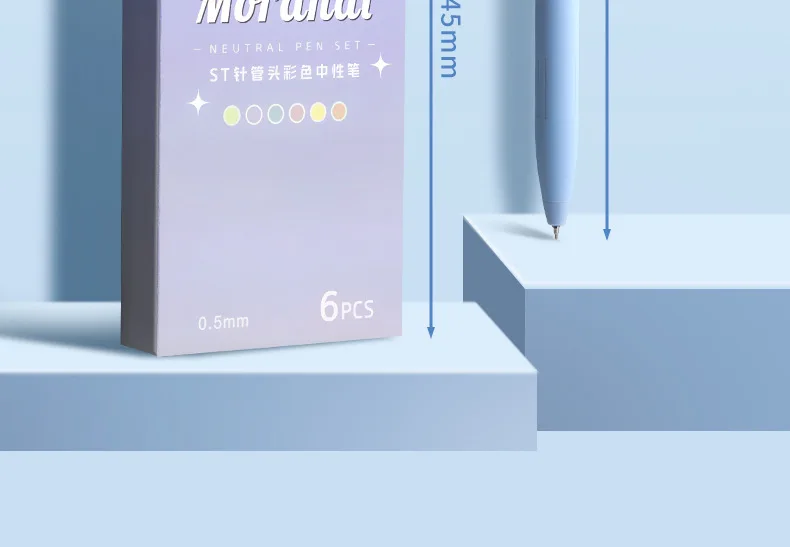 6er-Pack Schnelltrocknende Morandi Einziehbare Gelstifte Bonbonfarben-Marker-Set für Schüler zum Hervorheben Täglicher Notizen Schreibwaren – Detail 12
