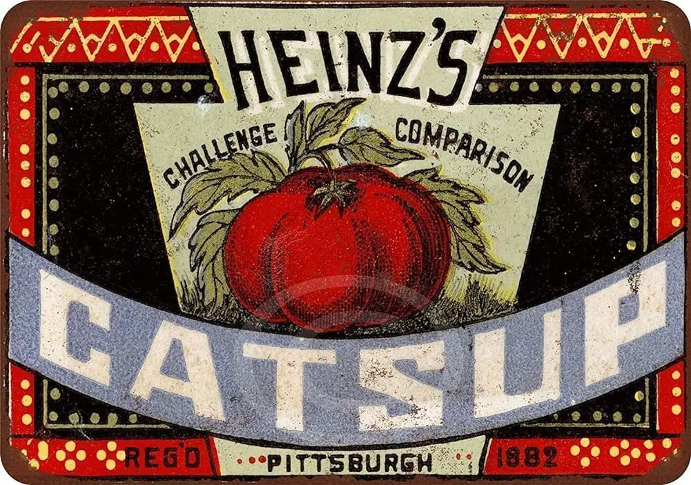 Retro Vintage 1883 Heinz's Ketchup Eisenposter Malerei Blechschild Metallschild, Blechschild EUA24702-Aluminium
