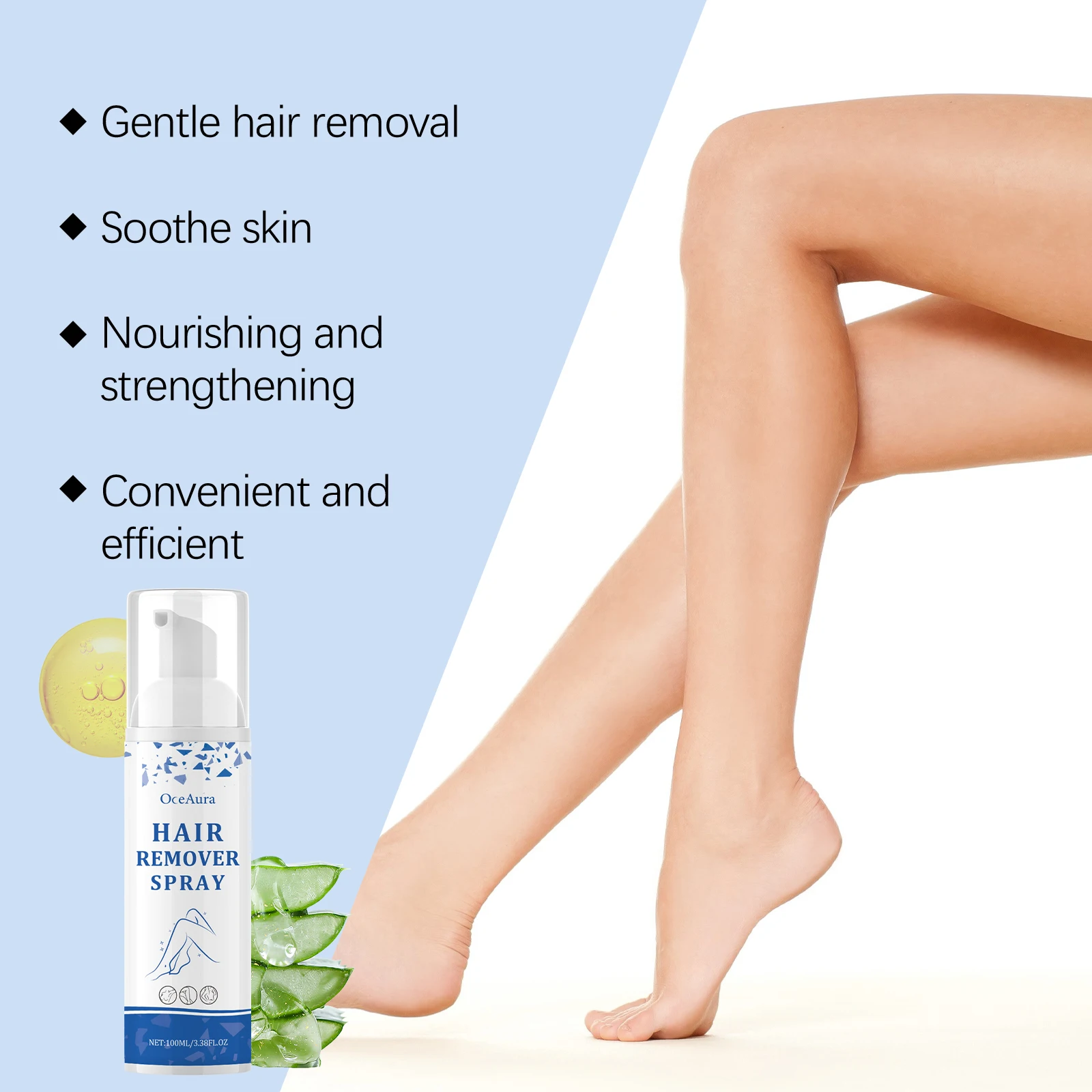 Body Hair Removal Spray Man Easy Permanent Hair Remover Clean Underarms Anti-Drying Prevent Black Spots Mild Depilatory Mousse