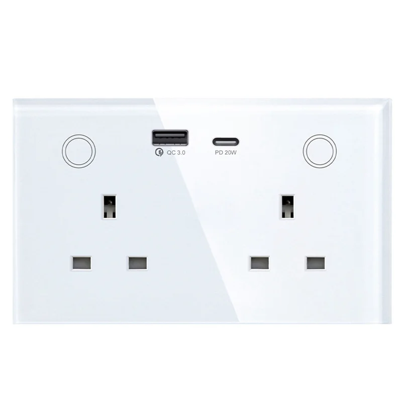 

SQPP-Tuya Wi-Fi Настенная умная розетка Голосовое измерение электроэнергии 147Smarts Socket Пульт дистанционного управления США и ЕС Универсальный прочный - Втч