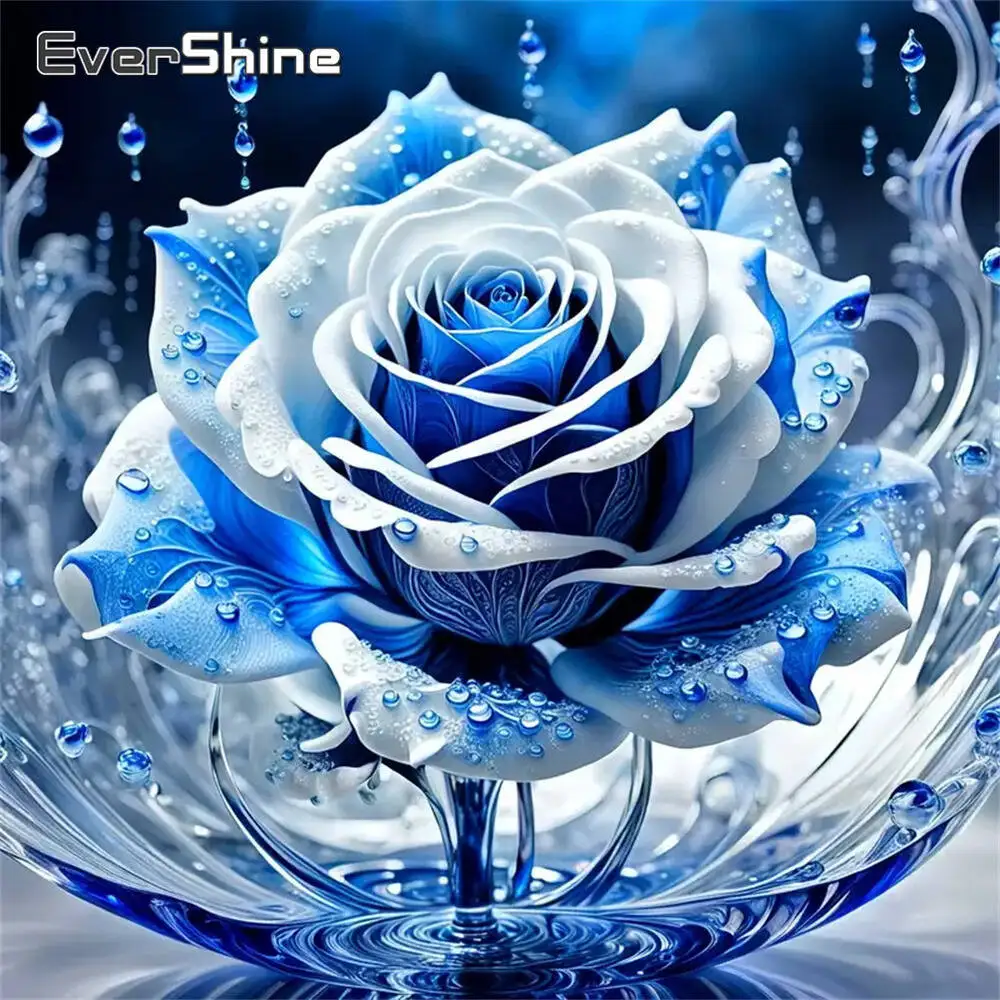 Evershine Diamant-Gemälde, Hund, Tier, Cartoon, komplett, quadratisch, rund, Diamant-Mosaik, Badezimmer, DIY-Bastelset, Heimdekoration