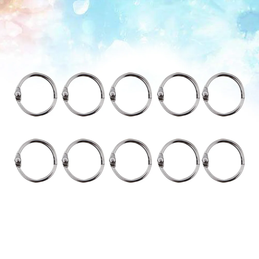 50 шт. 20 мм серебряные металлические кольца для книг с застежкой для переплетов, карточек для заметок, брелки для скрапбукинга, офисного домашнего использования, стопорное кольцо