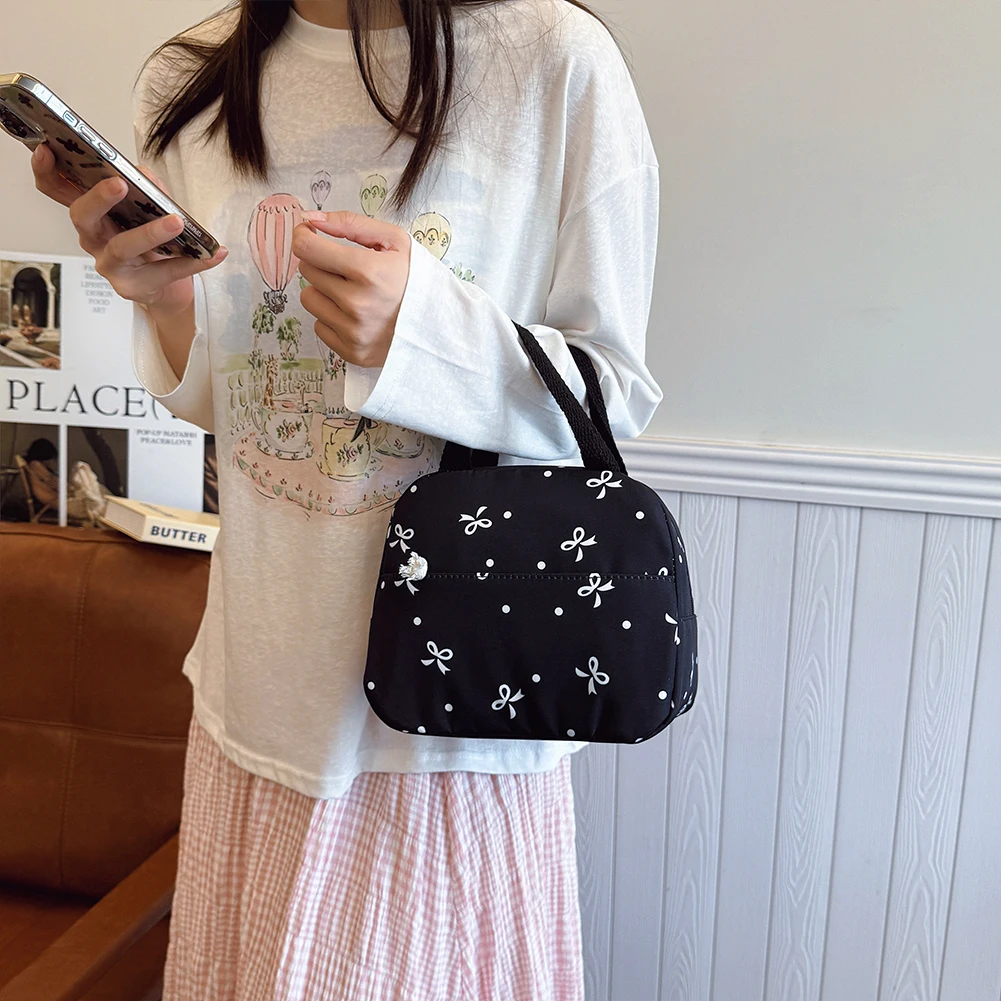 3-częściowy zestaw: plecak z nadrukiem kokardek, torebka i piórnik, estetyczny plecak dzienny dla dziewcząt i kobiet, idealny na podróże.