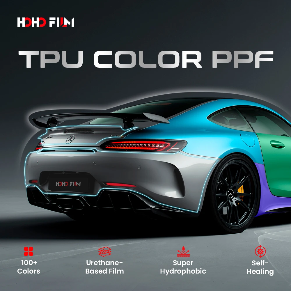 

HOHOFILM 6 Years Warranty Hyper Gloss Tpu Color Ppf Film Self Healing No Yellow Peel Slip Grey Color Tpu Ppf Colored Car Wrap