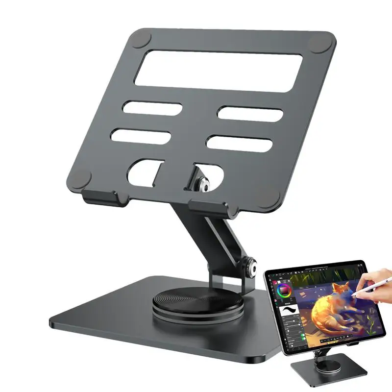 Table Stand Adjustable Tablet Holder Desktop Stand Dock Holder 360 Degree Rotating Portable Monitor Stand Non-Slip Foldable