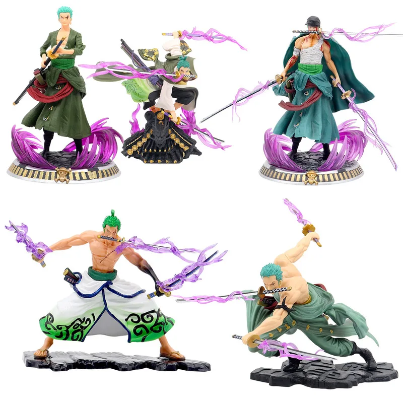 Аниме One Piece Roronoa Zoro персонаж морфологическая модель компьютерная настольная буфетка ручная работа модель украшения