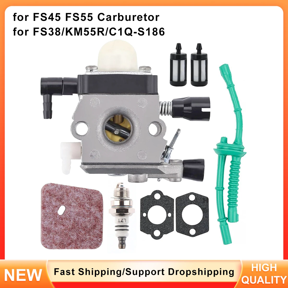 

Replacement Carburetor Kit C1Q-S186 for STIHL FS38 FS45 FS55 FS46 KM55R Grass Trimmer Brushcutter