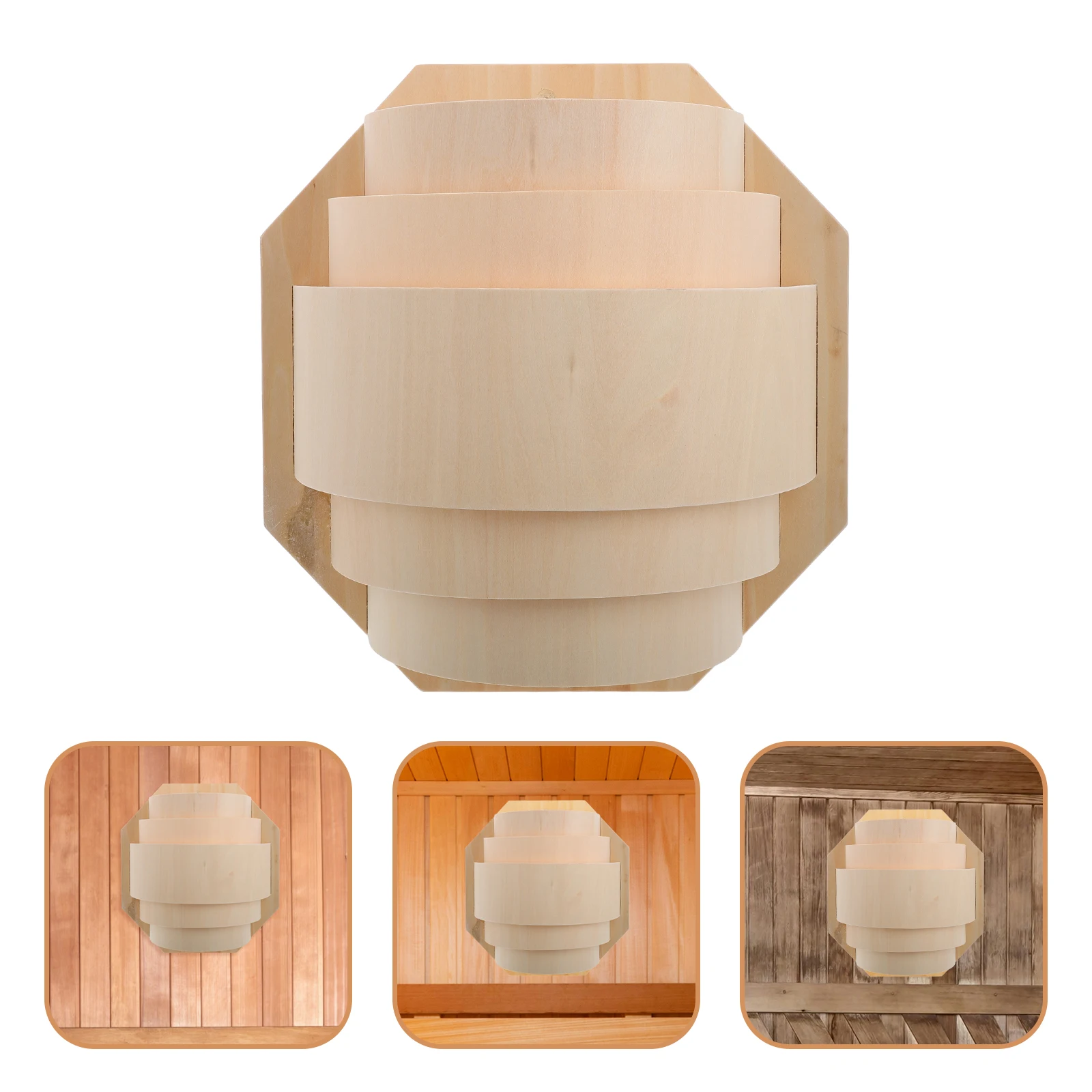 

Wooden Lampshade for Saunas Lightweight Translucent High Light Transmission Heat Resistant Sauna Accessories Steam Room Lantern