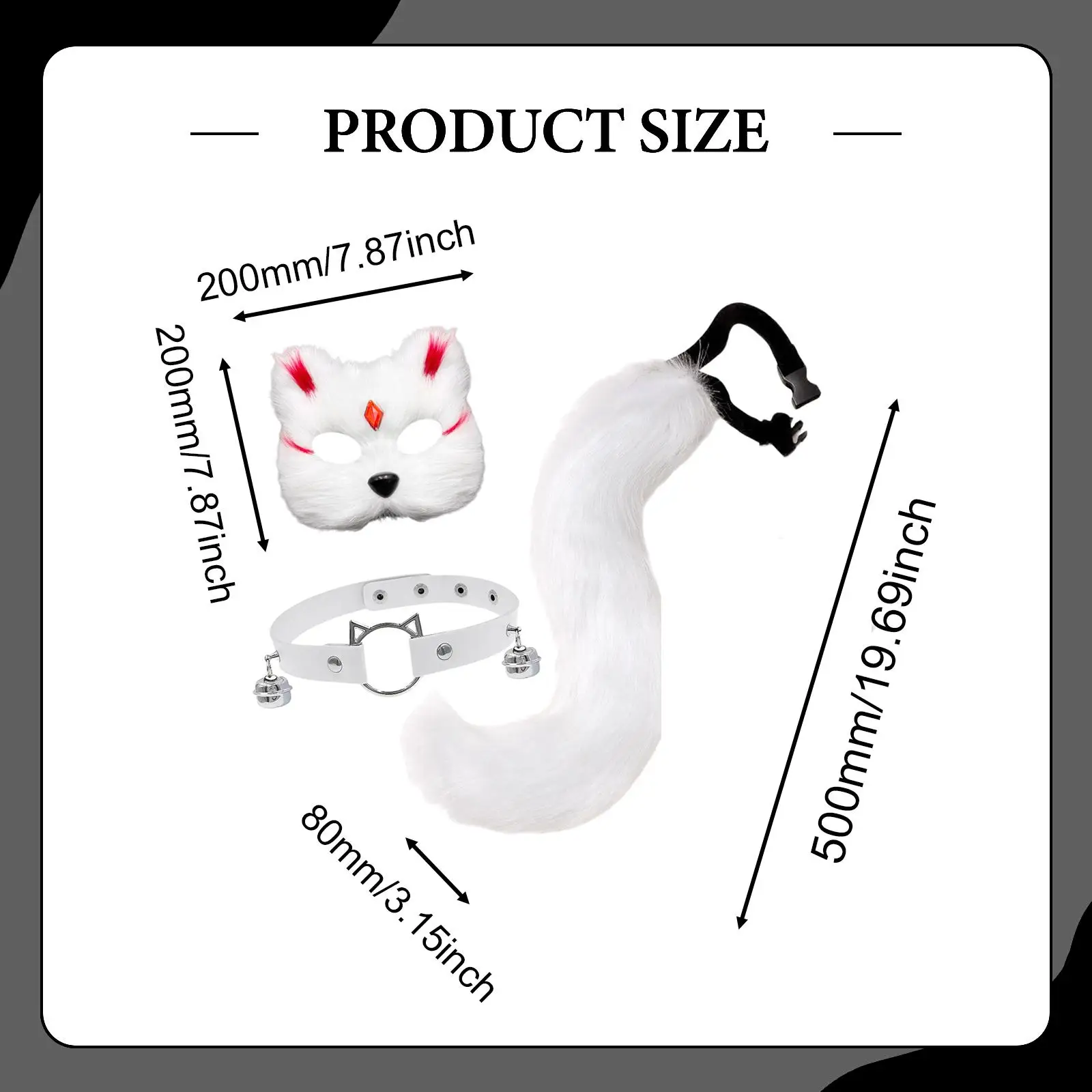 Set kalung ekor kucing dan rubah untuk berdandan, ulang tahun, pesta topeng, pertunjukan panggung