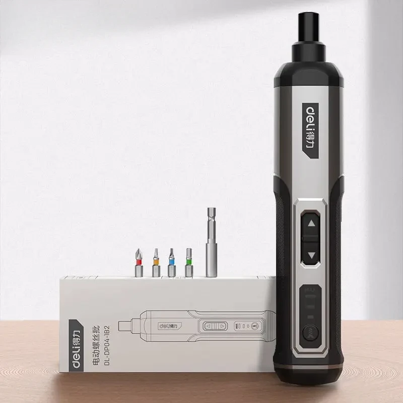 

New Deli 3-Speed Large Torque Cordless Electric Screwdriver 2000mAh Battery Drill 4V Power Tool Set Household Maintenance