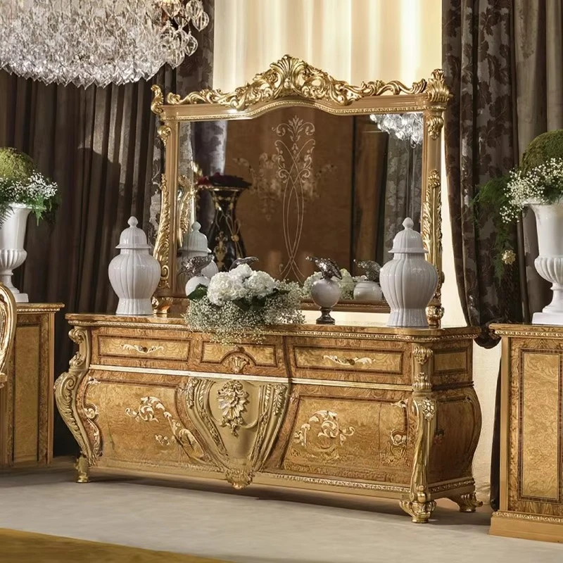 

Европейский резной винный шкаф из цельного дерева, современная мебель для дома, гостиная, столовая, французский дворец, хранение