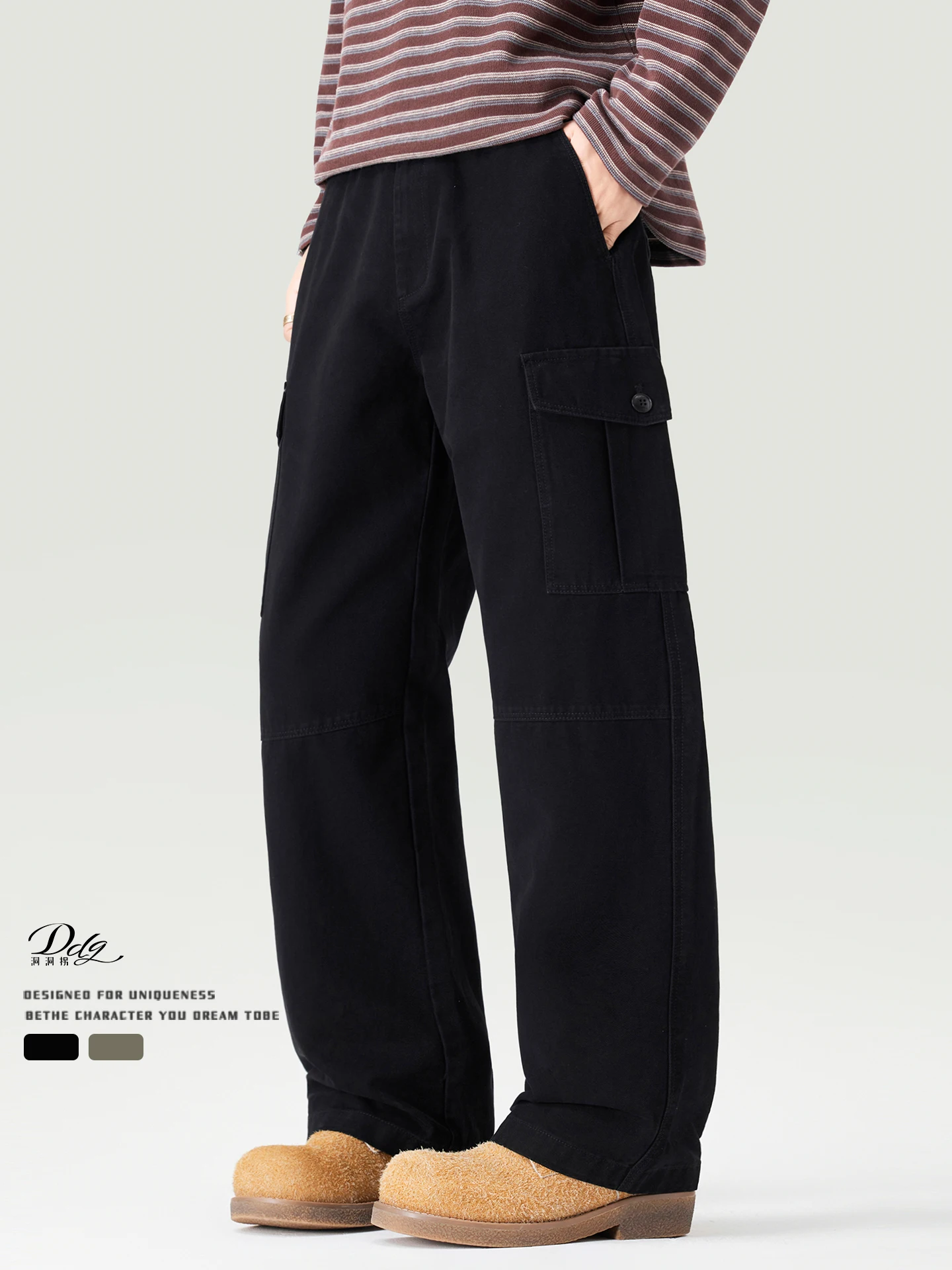 

Bla прямые повседневные брюки мужские весна осень 2025 новые молодежные свободные брюки для отдыха с крутым ветром рабочая одежда