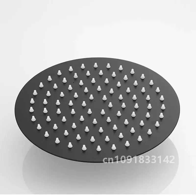 . Black Plated 8 inch 20x20cm Round OverHead Rain Shower Head, Stainless Steel Material, Bathroom Shower Chuveiro