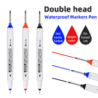1/3/10Pcs Waterproof Long Head Markers Pen,Multi-Purpose 20mm Double headed Deep Hole Long Nib Head Markers Pen Woodworking Tool