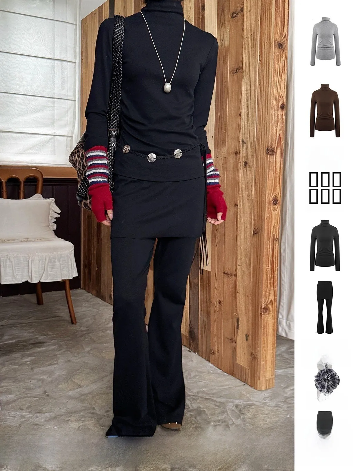 

Брюки-кюлоты Brand Long Sve Floing T-irt Base irt Dr, повседневные, женские, осенне-зимняя коллекция, серия Wind