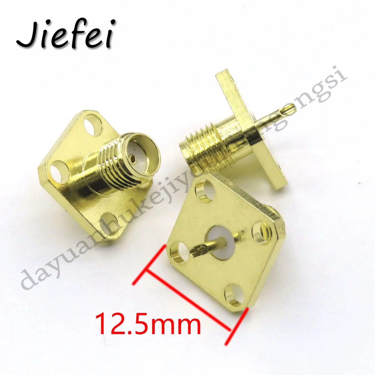 

100Pcs New SMA female plug RF Coax Connector solder post Cable 4-hole panel mount Gold plated