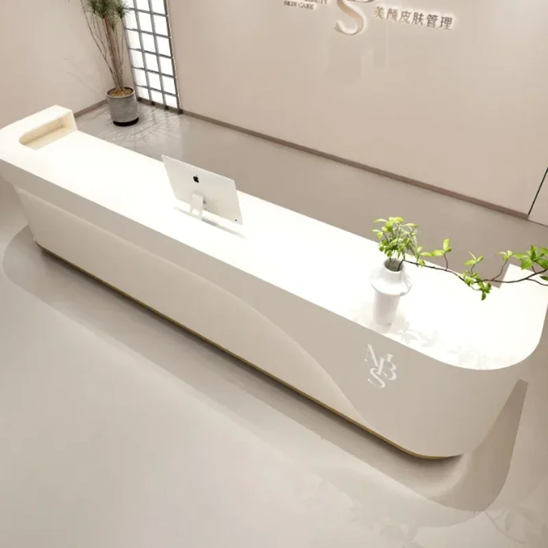 Aesthetic Design Creative Office Motion Economic Computer Reception Desks Counter Simple Customer Recepcao Trendy Furniture