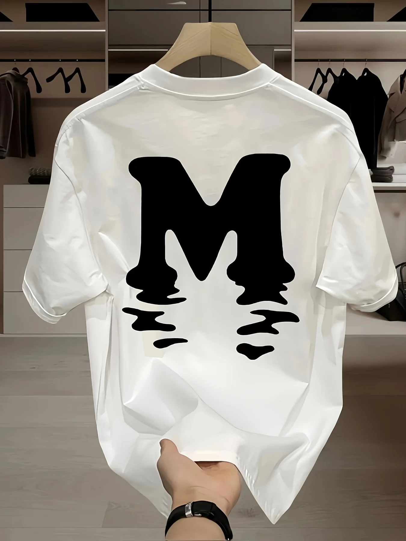 Heavy Pure Cotton Trendy Brand Printed Loose Short-sleeved T-shirt Men's Spring and Summer New Casual Versatile Large-size Top