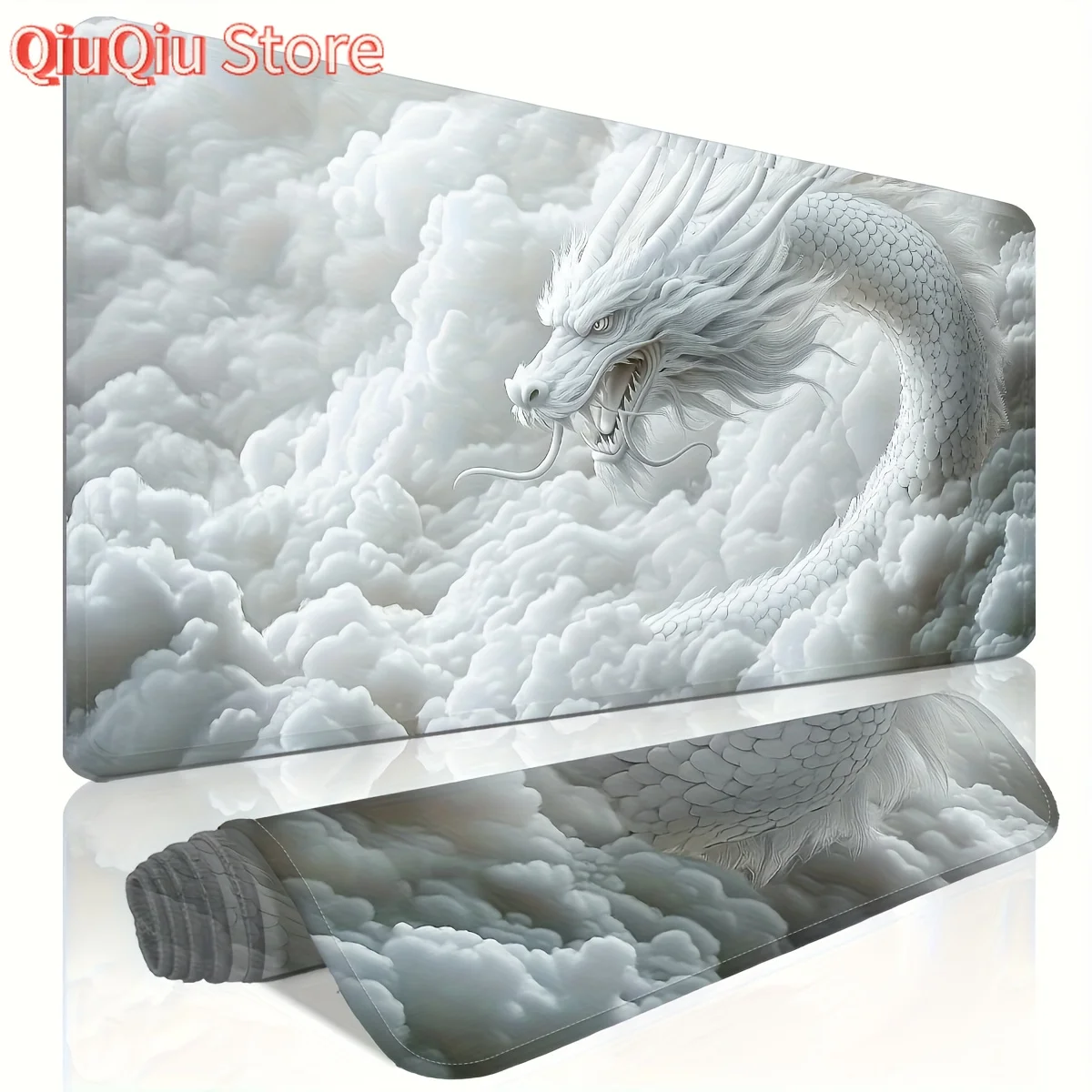 

Durable Polyester Gaming Mouse Pad with Non-Slip Rubber Base, Multi-Size World Map & Dragons Design Desk Mat for Home Office, E-