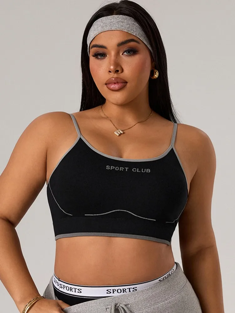 Plus Size Gathering Shock-proof And Beautiful Back Sports Bras Gym Women Top Crop Tube Yoga Tops Fitness Workout Suit Oversized