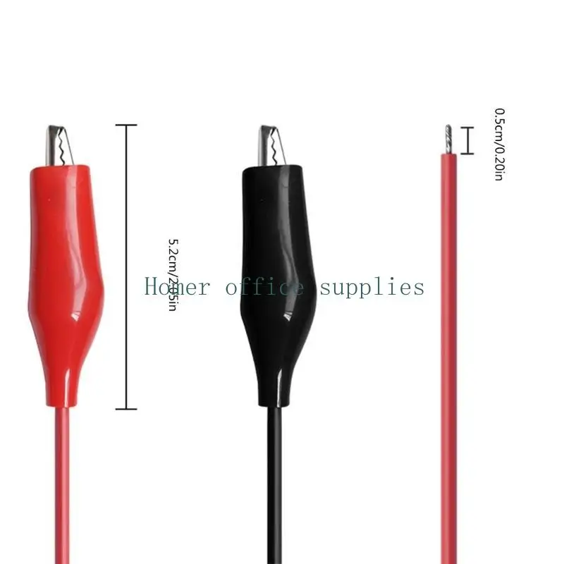 K43B Alligators Clip Electrical,2 Color Test Crocodiles Jumpers Wire Cable with Alligators Clip for Electrical Testing