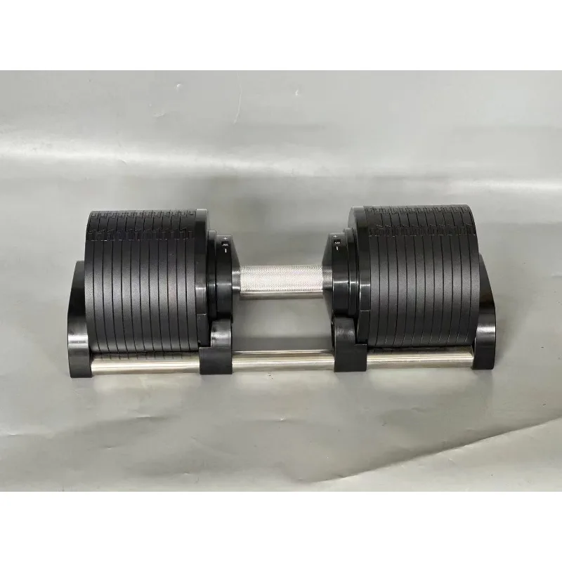 Mancuerna Ajustable de Hierro Fundido de 40 kg con Cabeza Hexagonal, Soporte Portátil para Gimnasio en Casa, Entrenamiento de Fitness y Pesas, Diseño Duradero