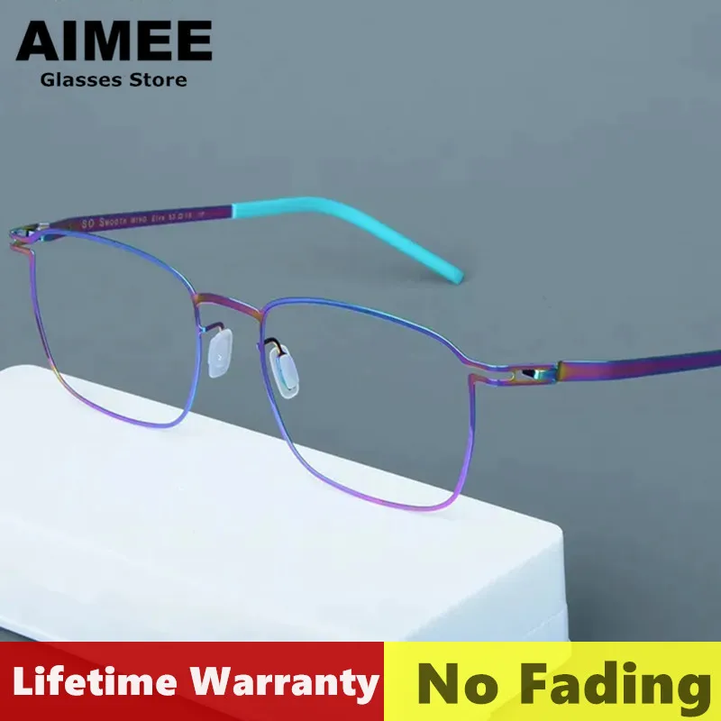 

Lifetime Warranty German Brand Ultralight No Screw Glasses Frame Men Retro Square Business Eyeglasses Women Handmade Eyewear