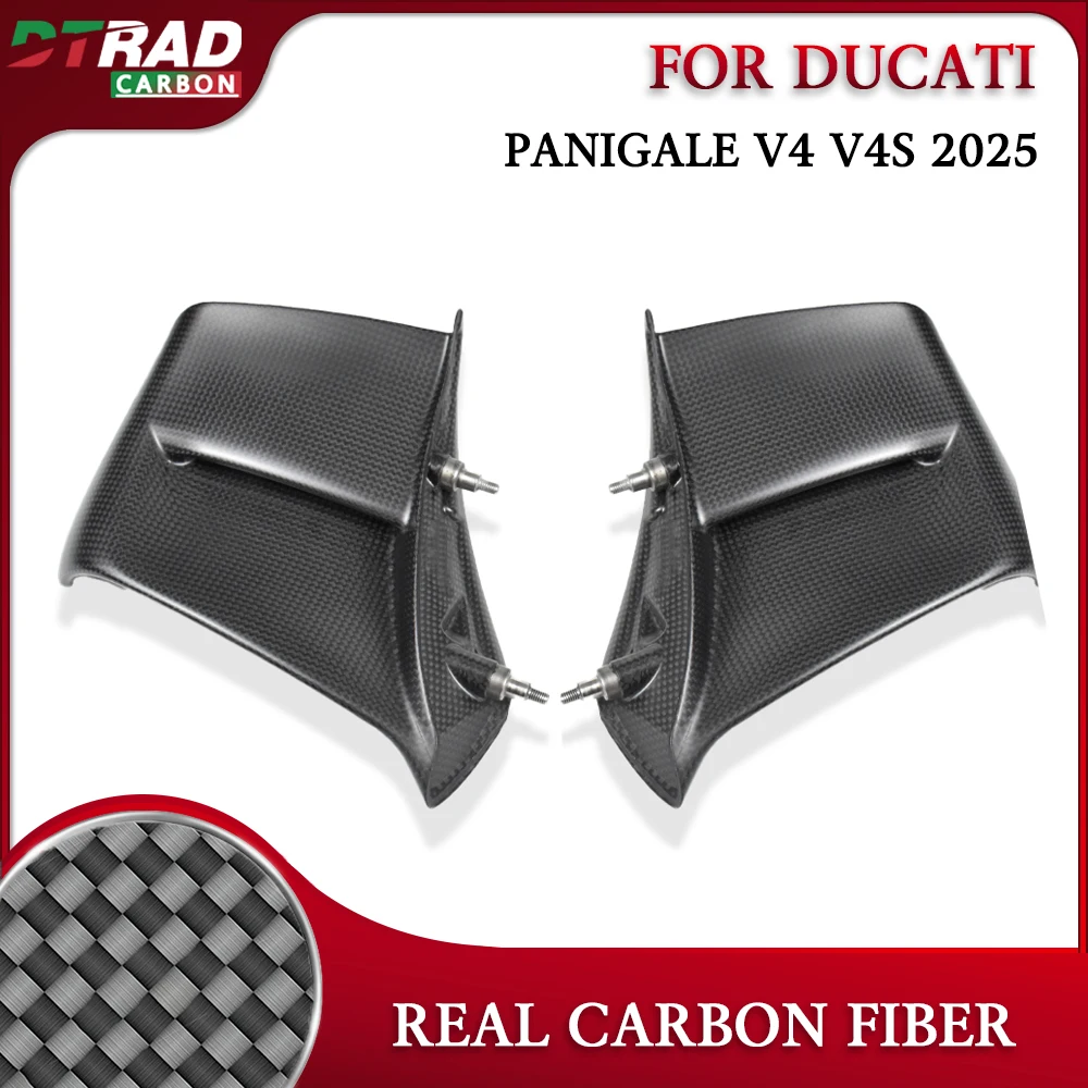 

For Ducati Panigale V4 V4S 2025 Motorcycle Carbon Fiber Winglets Fixed Side Wings Fins Fairing Air Deflector Modification Parts