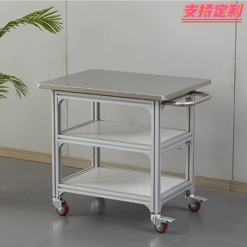 Anti-static heavy duty movable workbench working module experimental bench packing table aluminum alloy aluminum profile trolley