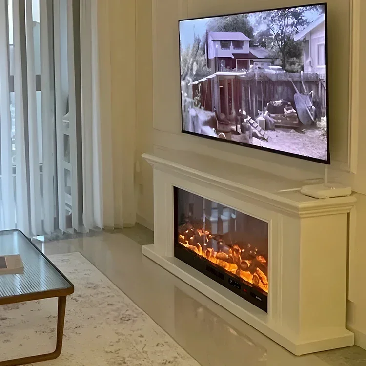 Electric Fireplace Wall Mount Electric Stones LED Linear Flame Modern Logs Electric with Remote Control 1200MM/47inch for Room