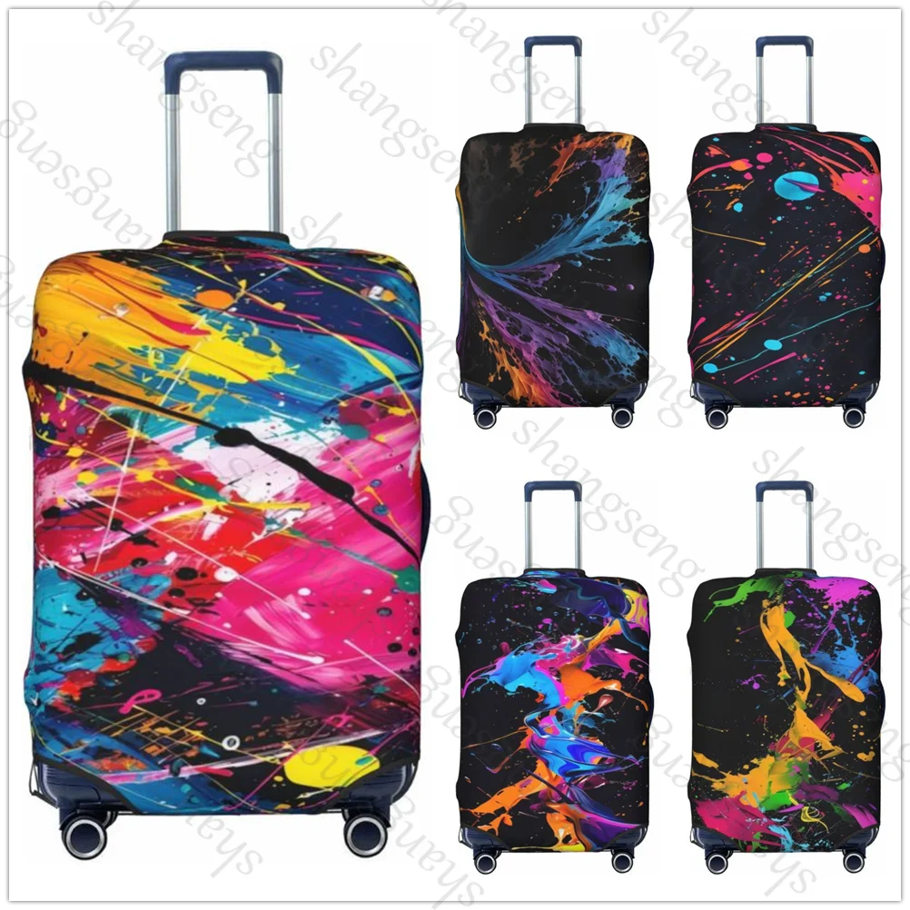 Rainbow paint splash Thicken Luggage Cover Elasticity Trolley dust cover Suitcase Protection Cover Suitcase Case Accessories