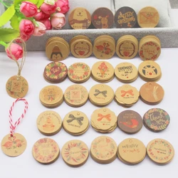 100 pcs brown kraft paper gift labels with 20 meter rope wedding baby gift party Christmas labels, party decorations, than