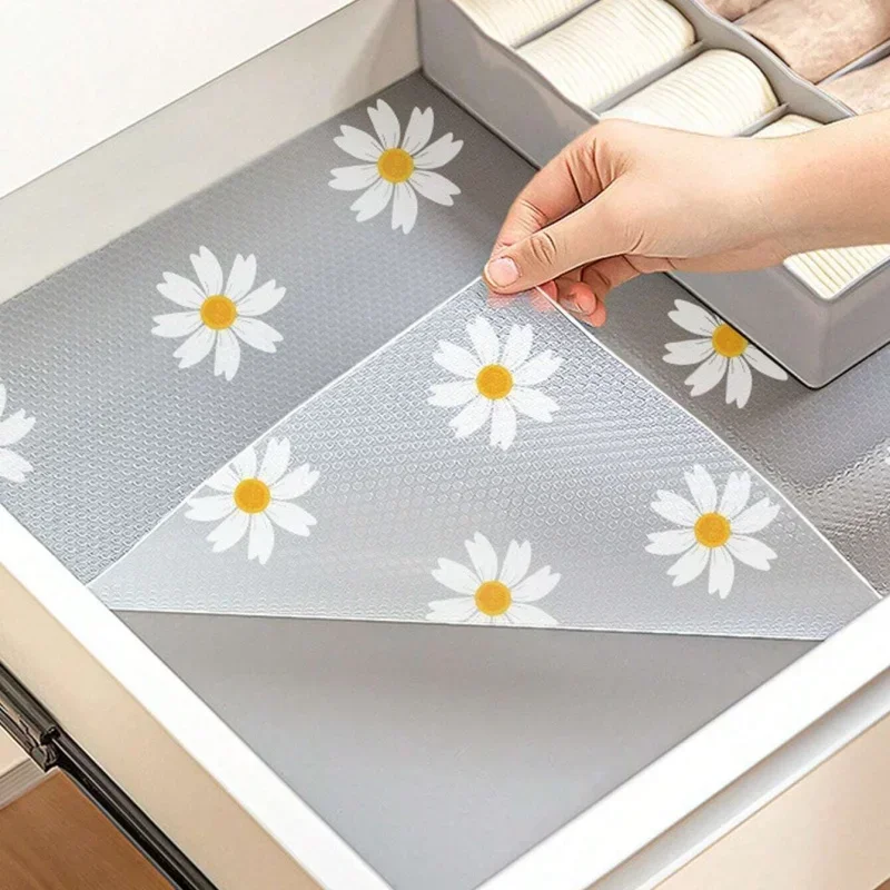 Kitchen Cabinets Drawer Liner Reusable Non-slip Waterproof Drawer Mat Arbitrarily Cut Moistureproof Shelf Liner Home Accessories