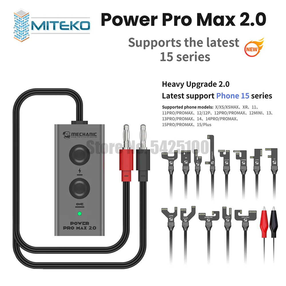 

MECHANIC-Power Pro Max 2.0 Boot Power Supply Test Host Cable for iPhone 6-15 Motherboard Repair, One Button Power Cord