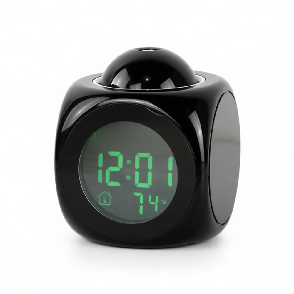 Talking Time Projection Alarm Clock Digital LED Display Ceiling Projector Decor Clock For Kids Room Elderly Bedroom