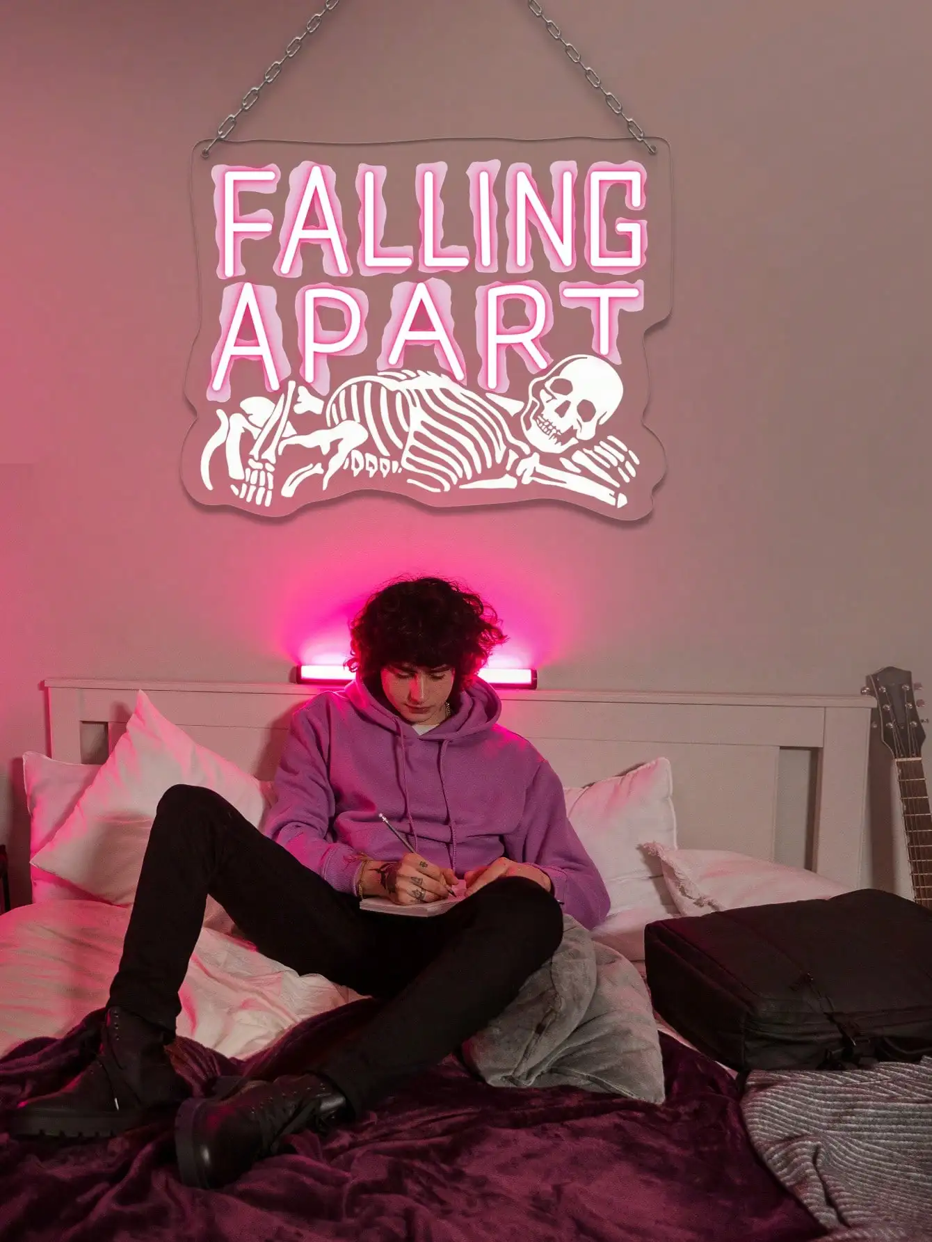 

Falling Apart Neon Sign Light LED Neon Sign for Bedroom Livingroom Game Room Club Bar Man Cave Party Wall Decor Halloween Gift