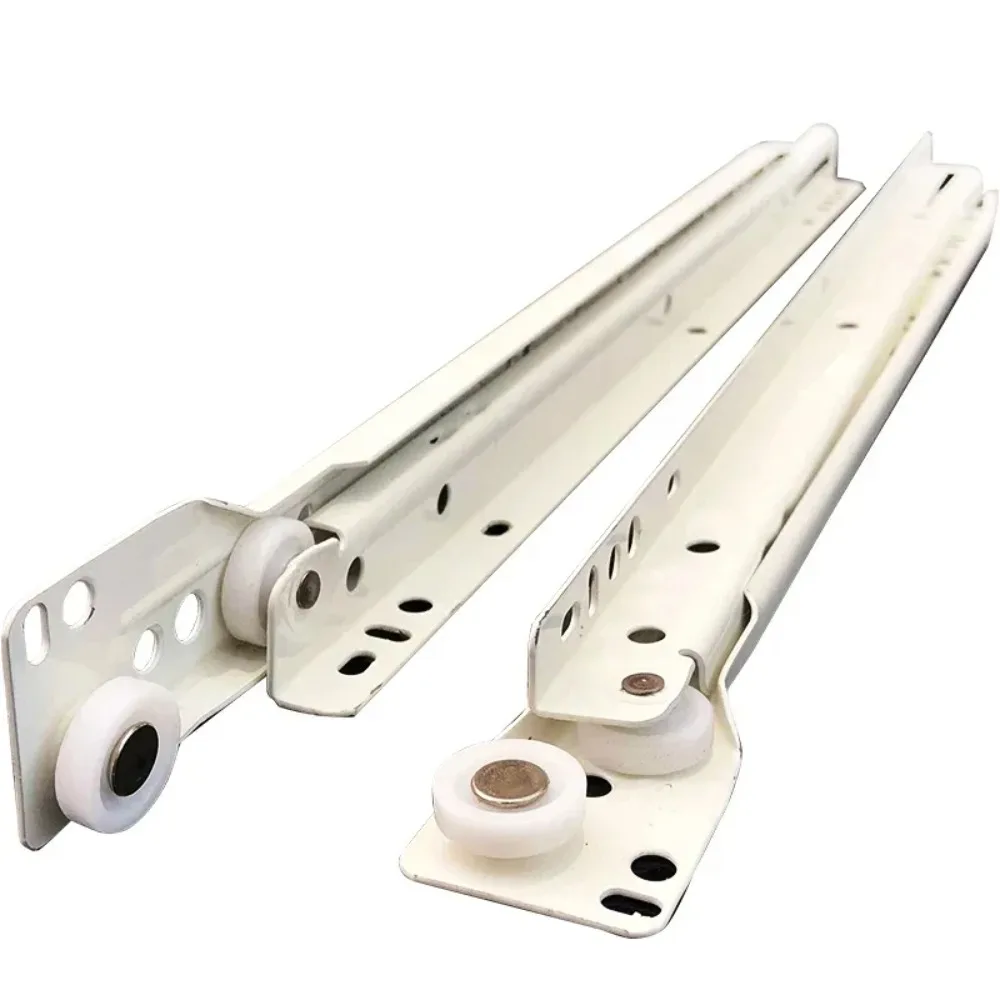 1set Drawer Track Slides Two Cabinet Rails Thickening Computer Table Chute Clothing Cabinets Keyboard Roller Pulley Furniture