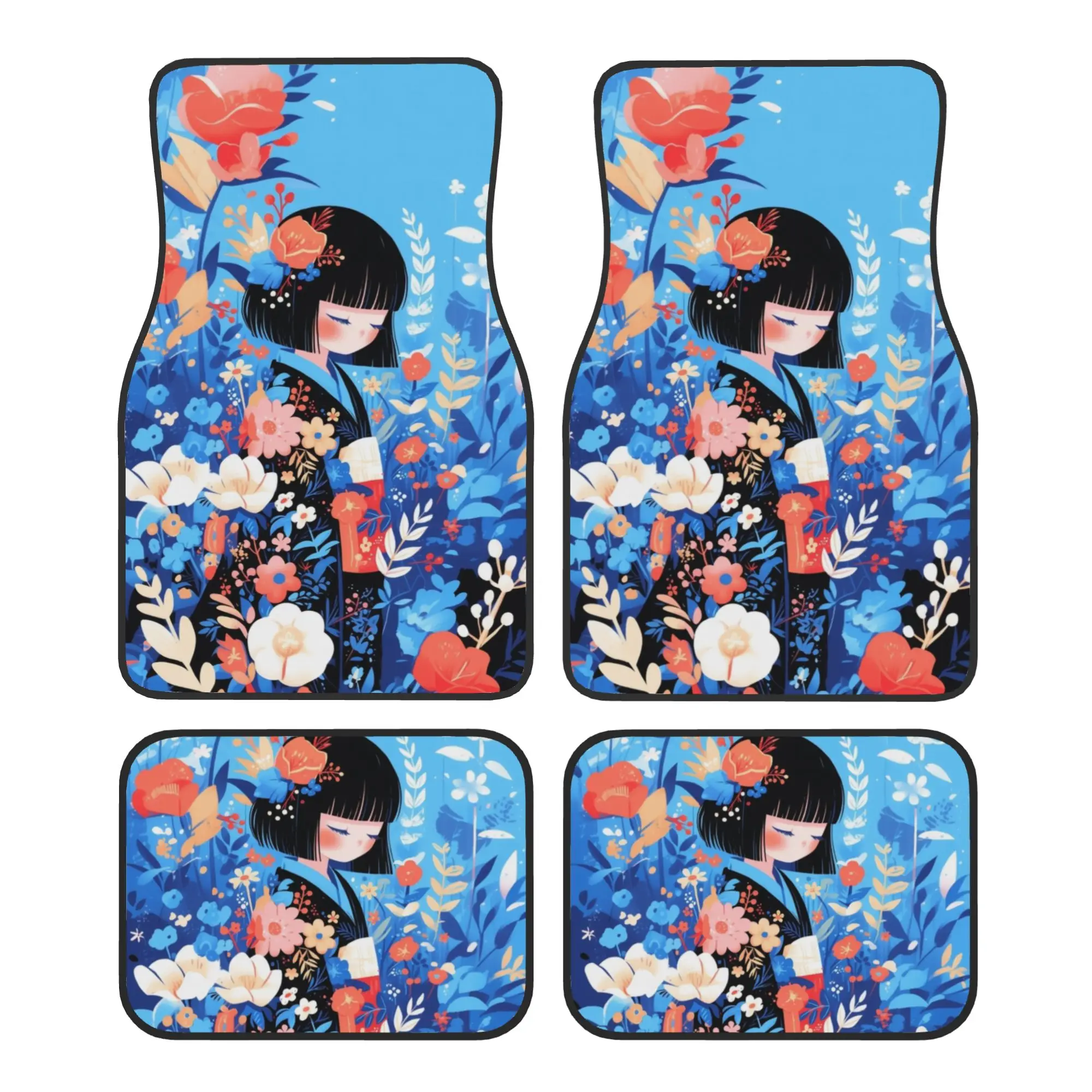 conjunto-de-tapetes-de-carro-em-veludo-cristal-kimono-kokeshi-4-pecas-tapetes-universais-dianteiros-e-traseiros-para-protecao-do-interior-do-carro