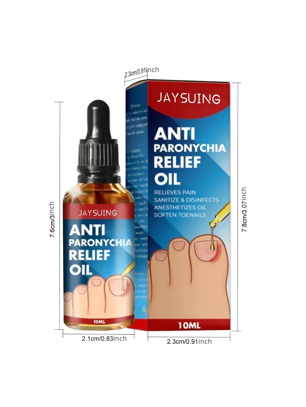 Óleo De Enfermagem De Sulco Paroníquico, Armadura Encravada Reparadora, Unhas Cinzentas, Brilhantes, 10ml