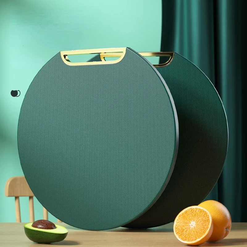 

Thickened Gold-plated Cutting Board Anti-mildew Non-slip Pe Plastic Round Rotatable Green Sticky Board Pad Cutting Board