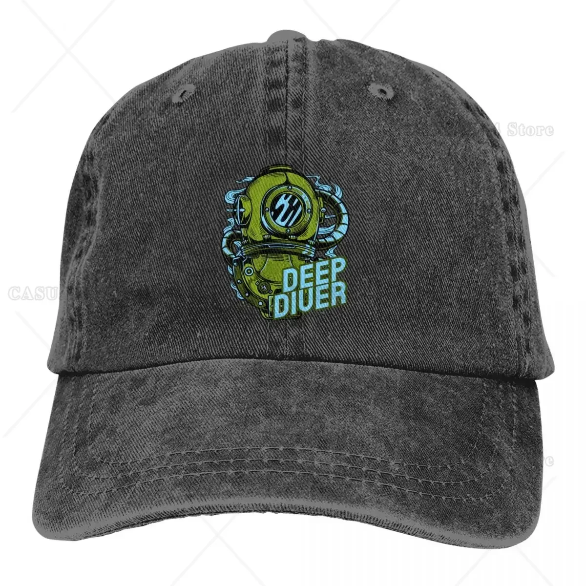 

Summer Cap Sun Visor Deep Diver Hip Hop Caps Dive Scuba Diving Denim Hat Peaked Trucker Dad Hats