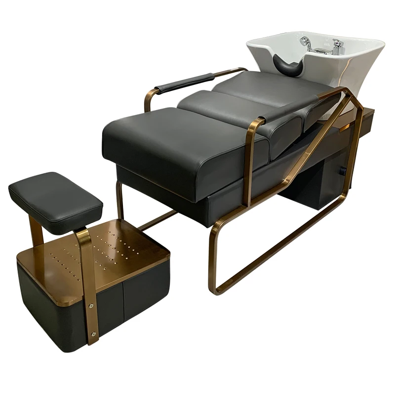 

New barber shop special simple fashion flush bed ceramic deep basin lying flat shampoo bed
