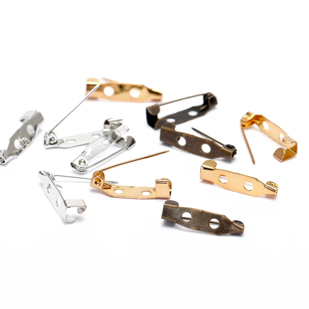 7 Color Pin Clip Base, Safety Pins, Pin Configuration, Blank Base for DIY Jewelry Manufacturing Supplies, 30 Pieces, 15, 20, 25,